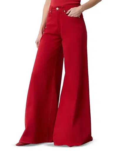 Ralph Lauren Collection Women's Collen Wide-Leg Jeans - Bright Red | Thumbnail 4