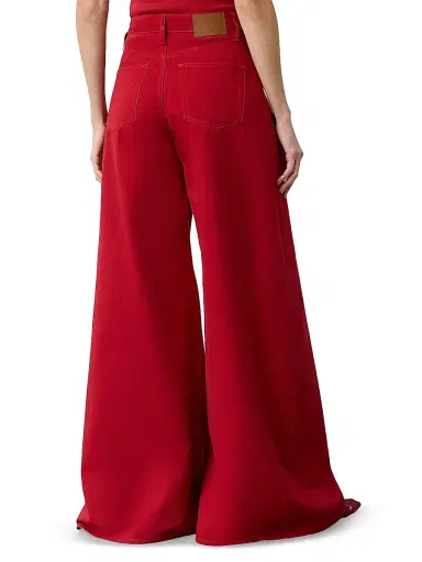 Ralph Lauren Collection Women's Collen Wide-Leg Jeans - Bright Red | Thumbnail 5
