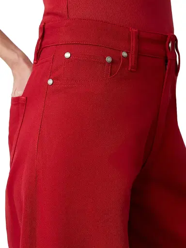 Ralph Lauren Collection Women's Collen Wide-Leg Jeans - Bright Red | Thumbnail 6