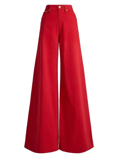 Ralph Lauren Collection Women's Collen Wide-Leg Jeans - Bright Red | Thumbnail 1