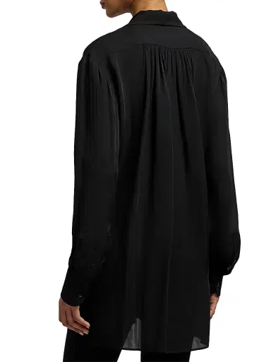 Ralph Lauren Collection Women's Karmen Satin Shirt - Black - Size 8 | Thumbnail 5
