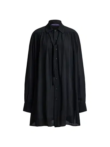 Ralph Lauren Collection Women's Karmen Satin Shirt - Black - Size 8 | Thumbnail 1