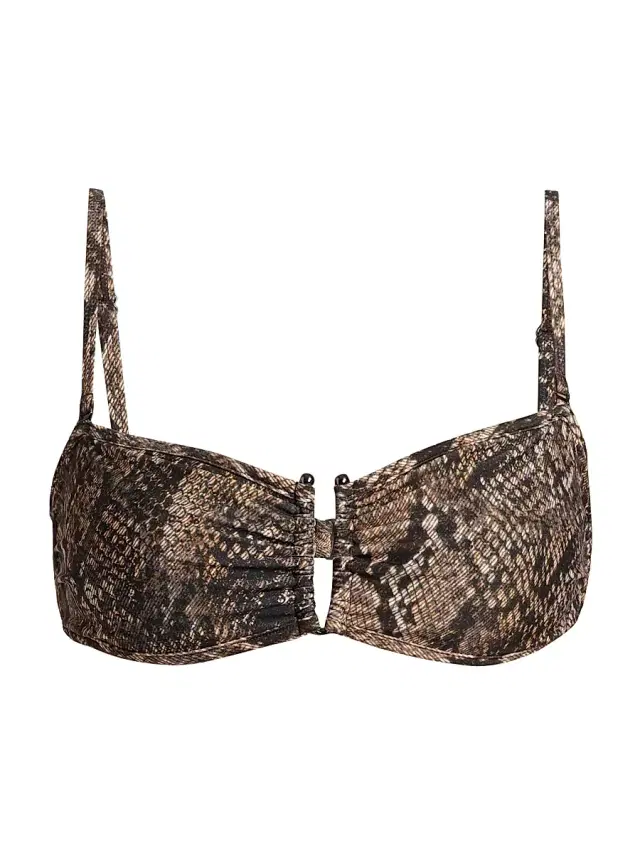 Kobi Halperin Women's Arianna Snake-Print Bikini Top - Natural Multi