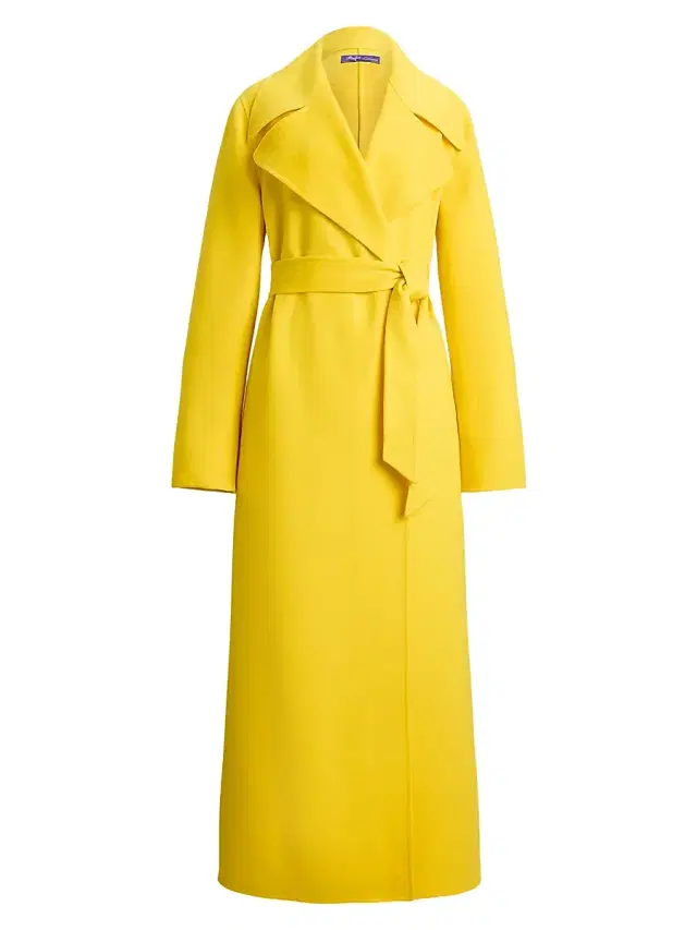 Ralph Lauren Collection Women's Micaela Cashmere Wrap Coat - Racing Yellow