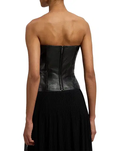 Ralph Lauren Collection Women's Harling Leather Bustier Top - Black | Thumbnail 5 Ralph Lauren Collection Women's Harling Leather Bustier Top - Black | Thumbnail 5