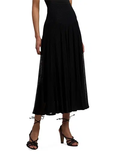 Ralph Lauren Collection Women's Celia Matte Ottoman Knit Midi-Skirt | Thumbnail 4 Ralph Lauren Collection Women's Celia Matte Ottoman Knit Midi-Skirt | Thumbnail 4