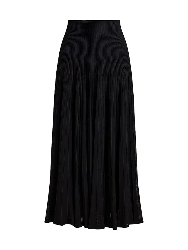Women's Celia Matte Ottoman Knit Midi-Skirt - Black