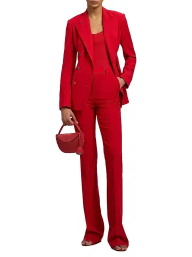 Ralph Lauren Collection Women's Ellis Rib-Knit Cotton-Blend Tank - Bright Red | Thumbnail 2 Ralph Lauren Collection Women's Ellis Rib-Knit Cotton-Blend Tank - Bright Red | Thumbnail 2