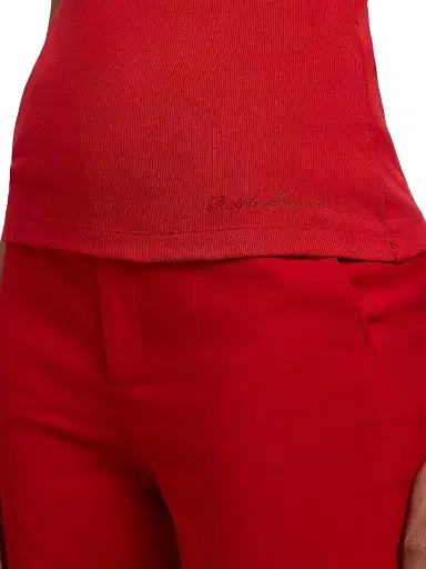 Ralph Lauren Collection Women's Ellis Rib-Knit Cotton-Blend Tank - Bright Red | Thumbnail 6 Ralph Lauren Collection Women's Ellis Rib-Knit Cotton-Blend Tank - Bright Red | Thumbnail 6