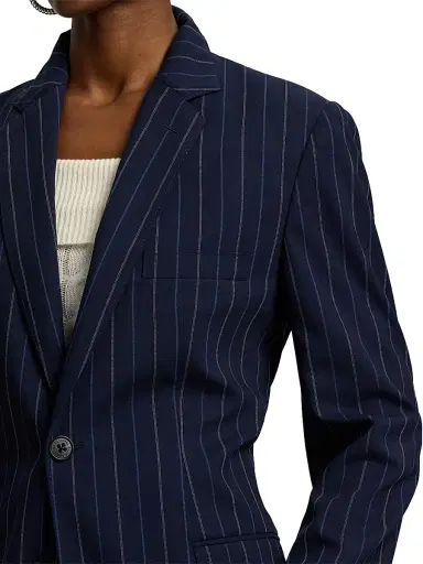 Ralph Lauren Collection Women's Marcy Striped Wool Jacket - Icon Navy Multi | Thumbnail 7