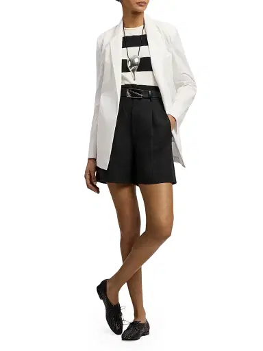 Ralph Lauren Collection Women's Striped Cotton-Silk Short-Sleeve Sweater | Thumbnail 2