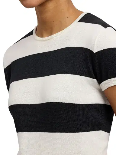 Ralph Lauren Collection Women's Striped Cotton-Silk Short-Sleeve Sweater | Thumbnail 6