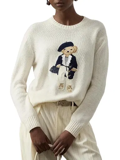 Ralph Lauren Collection Women's Polo Bear Cashmere Relaxed-Fit Sweater - Lux Cream | Thumbnail 7 Ralph Lauren Collection Women's Polo Bear Cashmere Relaxed-Fit Sweater - Lux Cream | Thumbnail 7