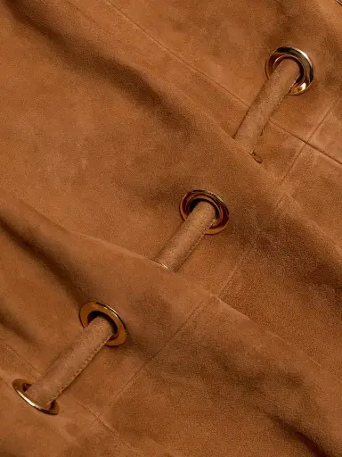 Ba&sh Women's Matte Suede Trench Coat - Camel - Size Large | Thumbnail 7