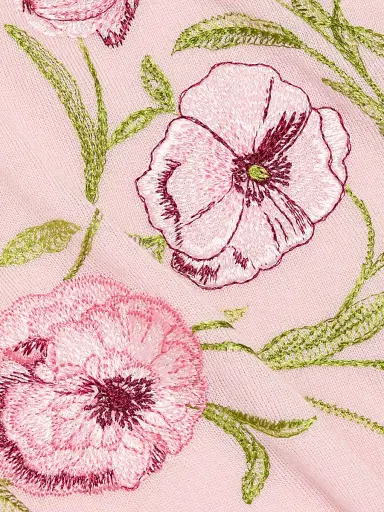 Giambattista Valli Women's Floral Embroidered Cashmere-Silk Top - Rose | Thumbnail 7 Giambattista Valli Women's Floral Embroidered Cashmere-Silk Top - Rose | Thumbnail 7