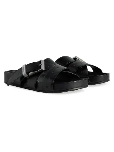 Balenciaga Men's Belt Mules - Black - Size 7 | Thumbnail 2