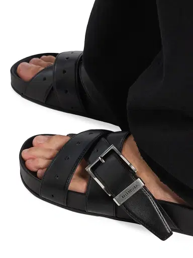 Balenciaga Men's Belt Mules - Black - Size 7 | Thumbnail 6
