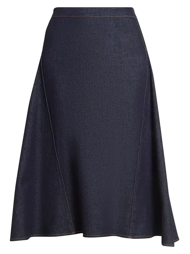 Women's De-Nimes Lavoir Denim A-Line Midi-Skirt - Dark Navy