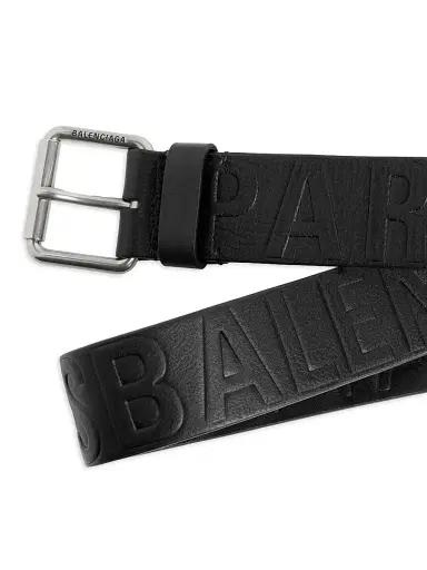 Balenciaga Men's Debossed Logo Belt - Black - Size 38 | Thumbnail 5 Balenciaga Men's Debossed Logo Belt - Black - Size 38 | Thumbnail 5