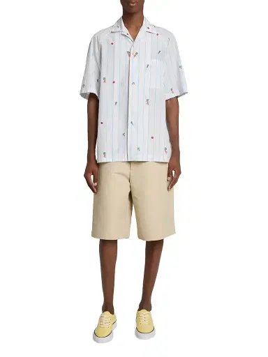 Jacquemus Men's La Chemise Striped-Cotton Short-Sleeve Shirt - Jacquard Classic Stripes - Size 46 | Thumbnail 2