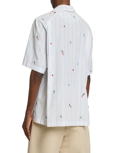 Jacquemus Men's La Chemise Striped-Cotton Short-Sleeve Shirt - Jacquard Classic Stripes - Size 46 | Thumbnail 4