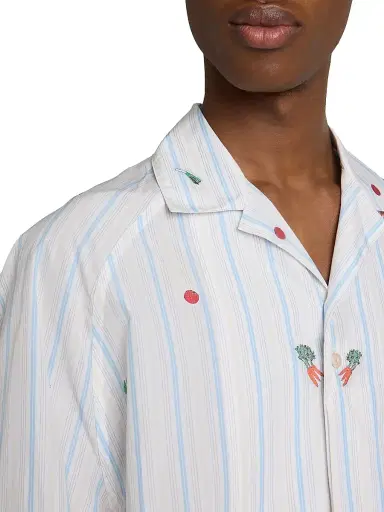 Jacquemus Men's La Chemise Striped-Cotton Short-Sleeve Shirt - Jacquard Classic Stripes - Size 46 | Thumbnail 5