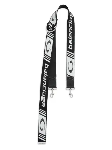 Balenciaga Men's D Ring Shoulder Strap - Black White | Thumbnail 1 Balenciaga Men's D Ring Shoulder Strap - Black White | Thumbnail 1