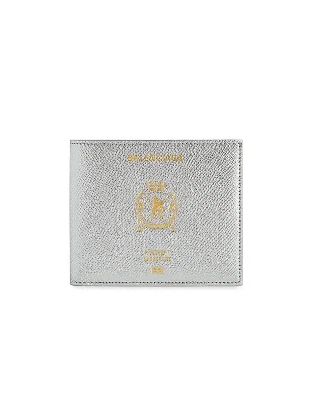 Men's Passport Square Folded Wallet - Silver