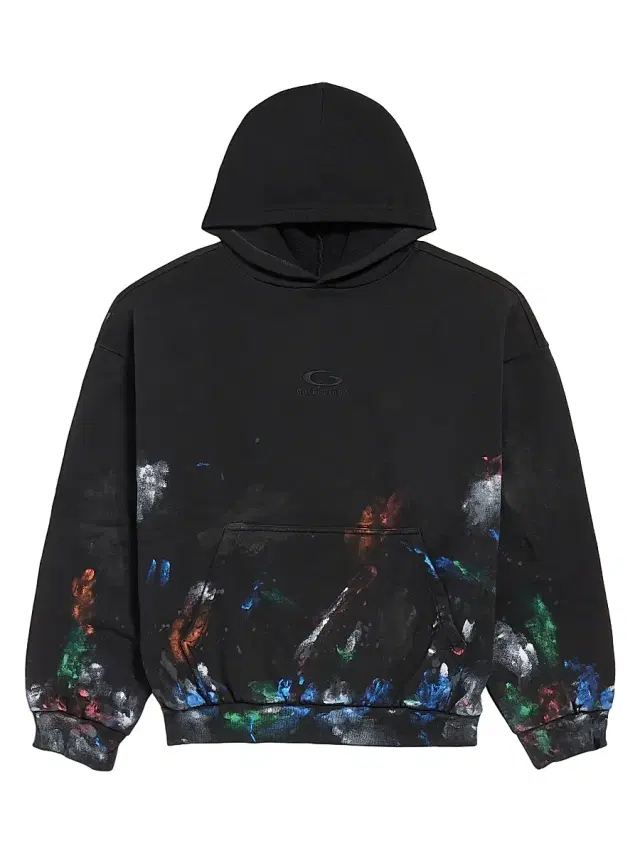 Balenciaga Men's Painter's Shirt Medium Fit Hoodie - Black