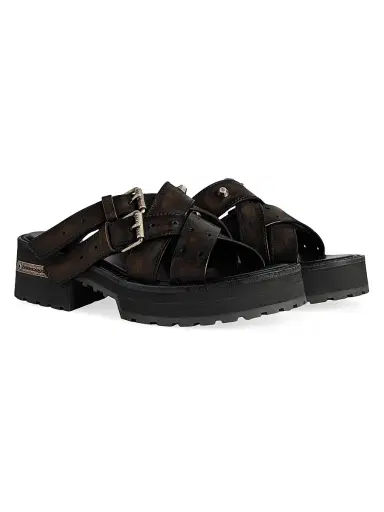 Balenciaga Women's Venom Open Mules - Brown - Size 10 | Thumbnail 2