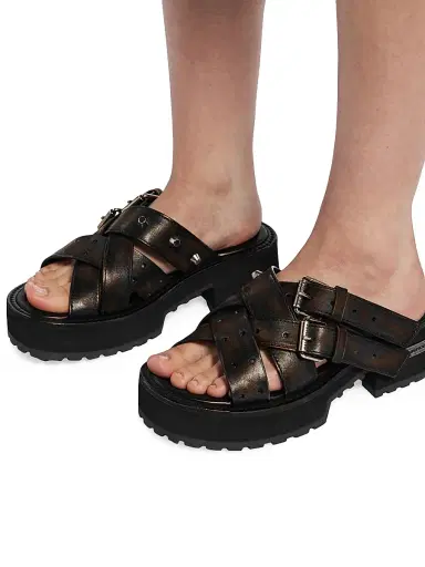Balenciaga Women's Venom Open Mules - Brown - Size 10 | Thumbnail 7