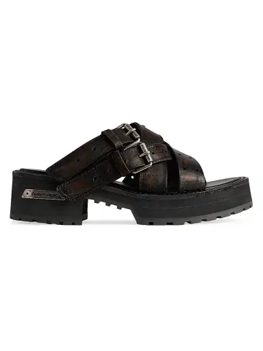 Balenciaga Women's Venom Open Mules - Brown - Size 10 | Thumbnail 1