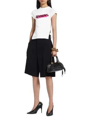 Balenciaga Women's Messy Spray Chopped Back T-Shirt - White - Size XL | Thumbnail 2 Balenciaga Women's Messy Spray Chopped Back T-Shirt - White - Size XL | Thumbnail 2