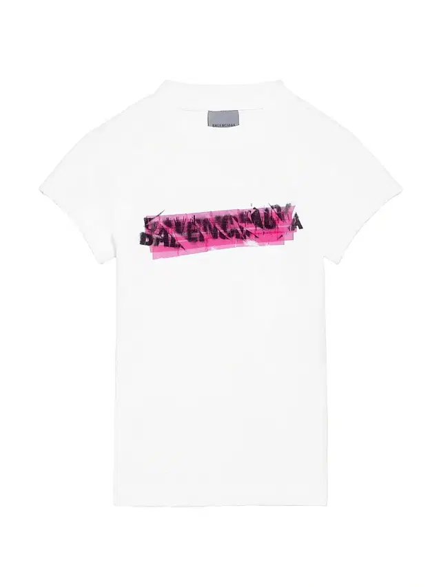 Balenciaga Women's Messy Spray Chopped Back T-Shirt - White