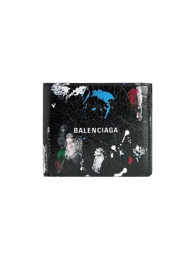 Balenciaga Men's Cash Square Folded Wallet - Black | Thumbnail 1