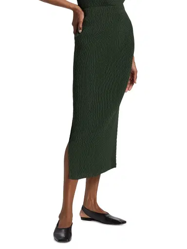 Issey Miyake Women's Rhombus Pleats Midi-Skirt - Dark Green | Thumbnail 4 Issey Miyake Women's Rhombus Pleats Midi-Skirt - Dark Green | Thumbnail 4
