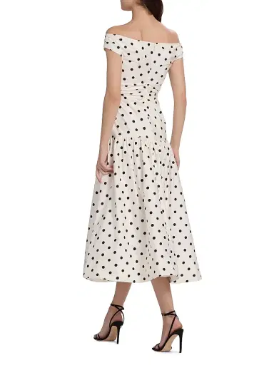 Self-Portrait Women's Polka Dot Cotton Midi-Dress | Thumbnail 5 Self-Portrait Women's Polka Dot Cotton Midi-Dress | Thumbnail 5