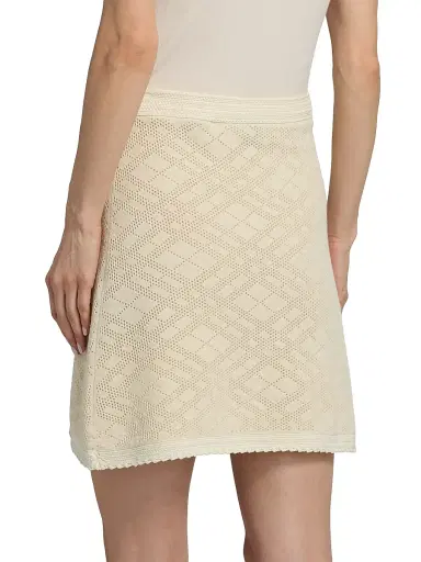 Burberry Women's Prue Check Wool Knit Skirt - Ceramic White | Thumbnail 5 Burberry Women's Prue Check Wool Knit Skirt - Ceramic White | Thumbnail 5