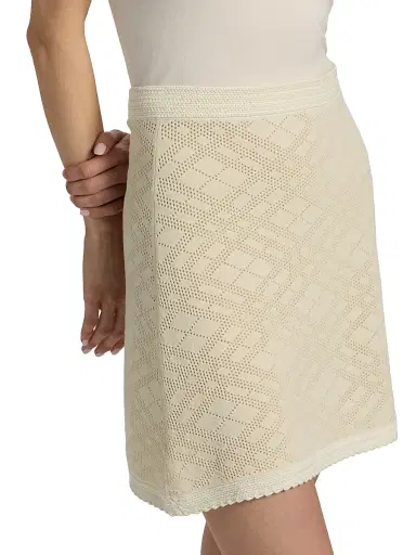 Burberry Women's Prue Check Wool Knit Skirt - Ceramic White | Thumbnail 6 Burberry Women's Prue Check Wool Knit Skirt - Ceramic White | Thumbnail 6