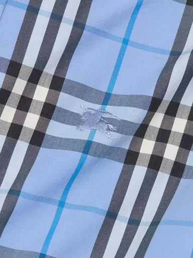Burberry Women's Abby Check Crop Shirt - Cornflower Blue | Thumbnail 7 Burberry Women's Abby Check Crop Shirt - Cornflower Blue | Thumbnail 7
