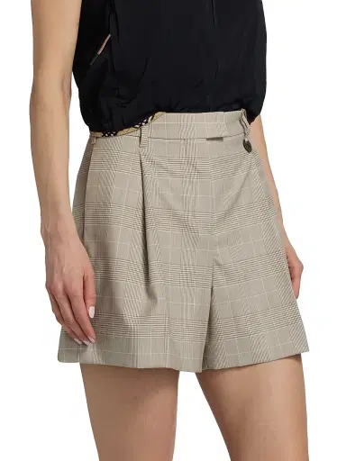 Burberry Women's Raina Glen Check Wool Shorts - Cloudy White | Thumbnail 4 Burberry Women's Raina Glen Check Wool Shorts - Cloudy White | Thumbnail 4
