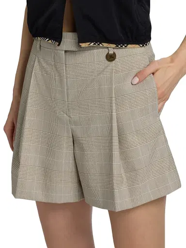 Burberry Women's Raina Glen Check Wool Shorts - Cloudy White | Thumbnail 6 Burberry Women's Raina Glen Check Wool Shorts - Cloudy White | Thumbnail 6