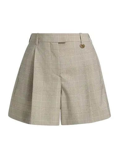 Burberry Women's Raina Glen Check Wool Shorts - Cloudy White | Thumbnail 1 Burberry Women's Raina Glen Check Wool Shorts - Cloudy White | Thumbnail 1
