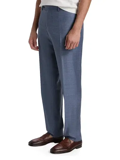 Canali Men's Siena Denim-Effect Trousers - Blue | Thumbnail 4 Canali Men's Siena Denim-Effect Trousers - Blue | Thumbnail 4