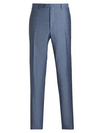Canali Men's Siena Denim-Effect Trousers - Blue | Thumbnail 1 Canali Men's Siena Denim-Effect Trousers - Blue | Thumbnail 1