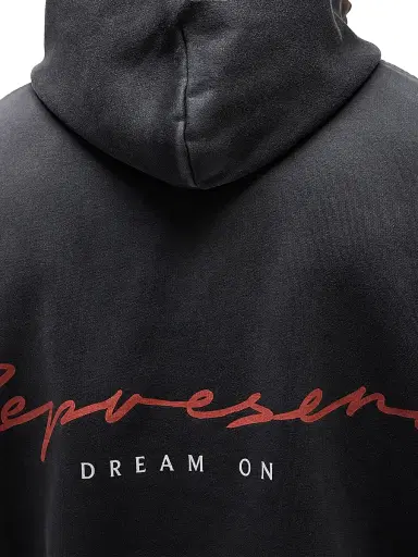 Represent Men's Graphic Cotton Hoodie - Stained Black - Size XXL | Thumbnail 8