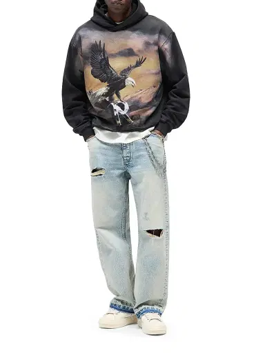 Represent Men's Graphic Cotton Hoodie - Stained Black - Size XXL | Thumbnail 1