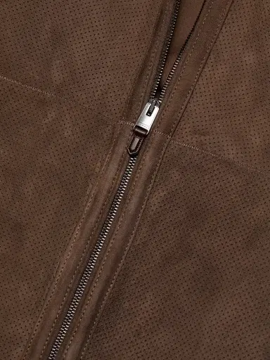 Canali Men's Perforated Suede Hooded Jacket - Brown - Size 46 | Thumbnail 7 Canali Men's Perforated Suede Hooded Jacket - Brown - Size 46 | Thumbnail 7