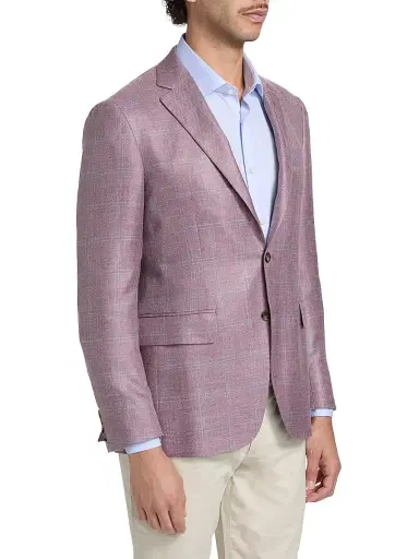 Canali Men's Kei Windowpane Plaid Sport Coat - Brown - Size 42 | Thumbnail 4