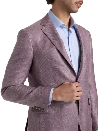 Canali Men's Kei Windowpane Plaid Sport Coat - Brown - Size 42 | Thumbnail 6